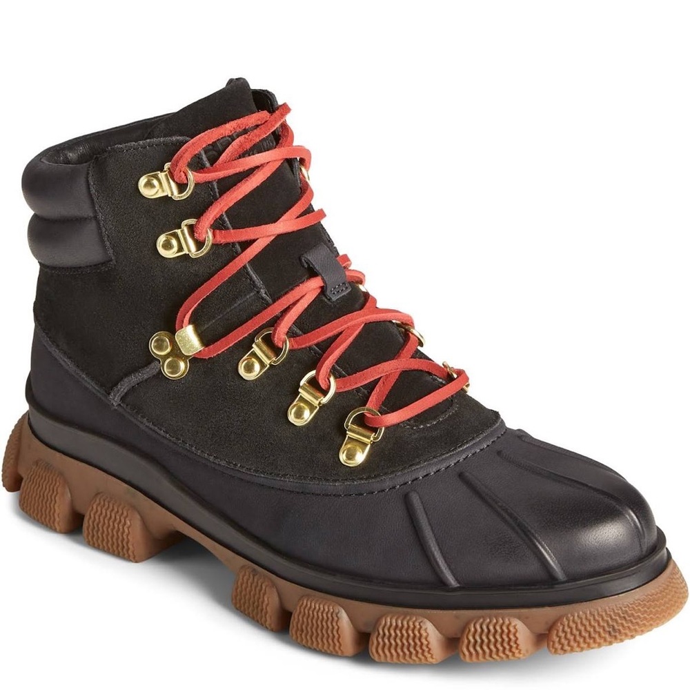 Sperry Black and Brown Lace Up Boots
